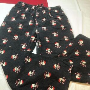Lucky SKULL Santa HAT black flannel pants lounge CANDY CANES crossbones mens XL